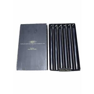 Root Unscented Premium Arista/Taper Candles Black 9” Tall 12 Candles Boxed
